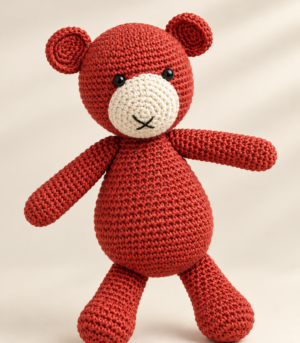 Terracotta Crochet Teddy Bear